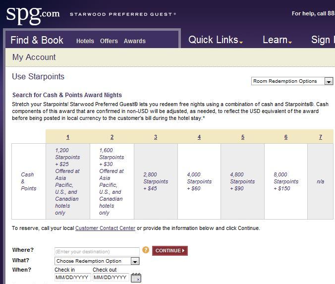 spg cash and points earn points