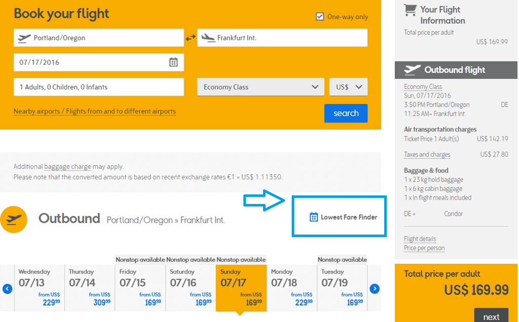 Summer Fare Condor deal is much bigger than $170 PDX-FRA one way