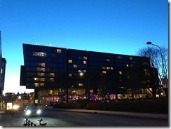 Clarion Hotel Sign dusk