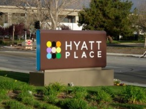 Hyatt Place Hotel sign Fremont, California 