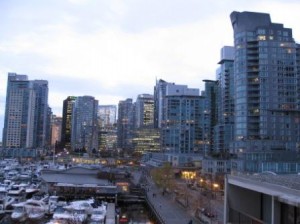 Vancouver Westin Bayshore Skyline View at Dusk