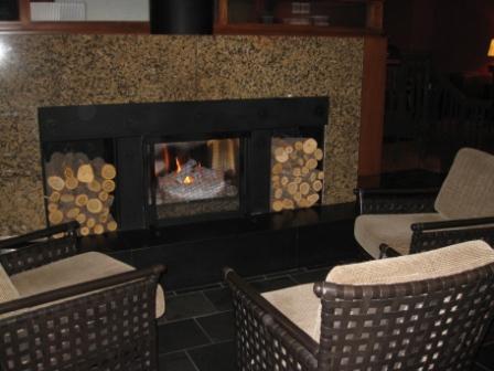 Sheraton Denver Tech Center lobby fireplace