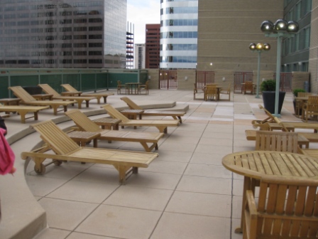 4th floor level rooms with patios and pool deck