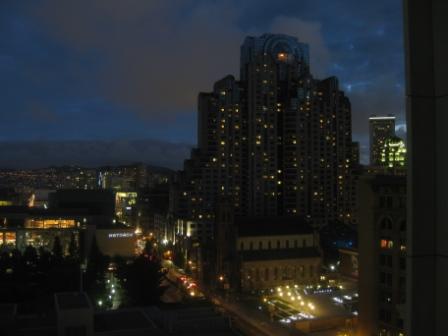 St. Regis San Francisco view at night of Marriott Hotel