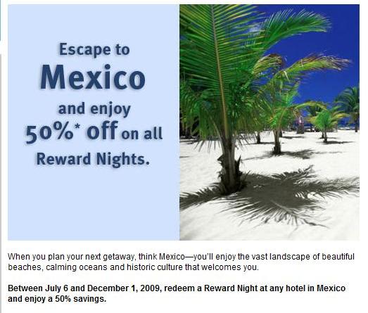 Priority Club 50% Off Mexico Reward Nights