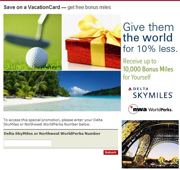 Delta/Northwest Promotion for Marriott Rewards Vacation Card