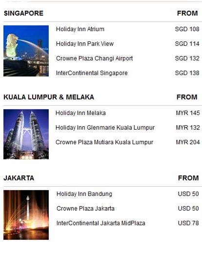 IHG Great Asia Sale Advertised Rates