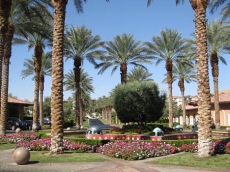 Loews Lake Las Vegas Resort entry drive; self-park lot on left