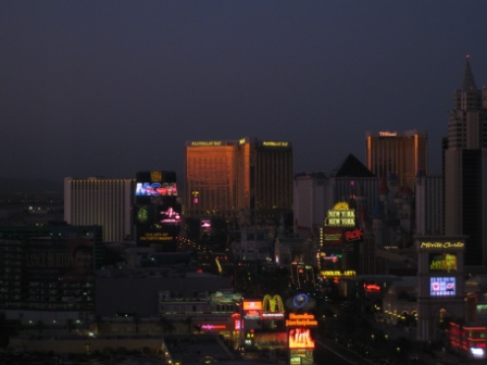 Las Vegas Strip view from Sheraton Planet Hollywood at dawn