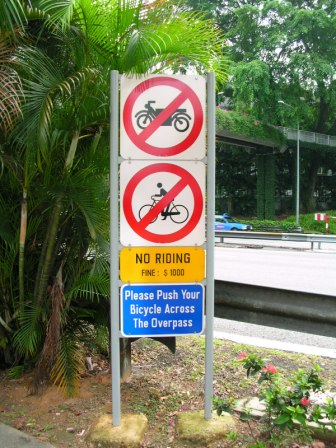 Pedestrian Bridge Sign outside Holiday Inn Park View Singapore