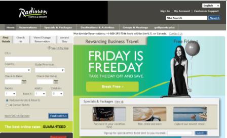 Friday is Freeday Radisson Hotels Promotion
