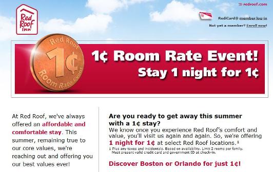 Red Roof Inn One Cent Event
