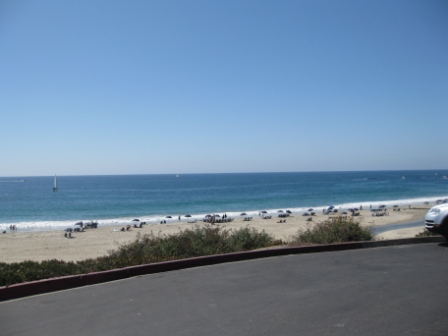 beach view from Monarch Bay beach club parking lot