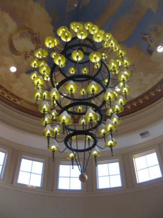 The Rotuda chandelier and ceiling 