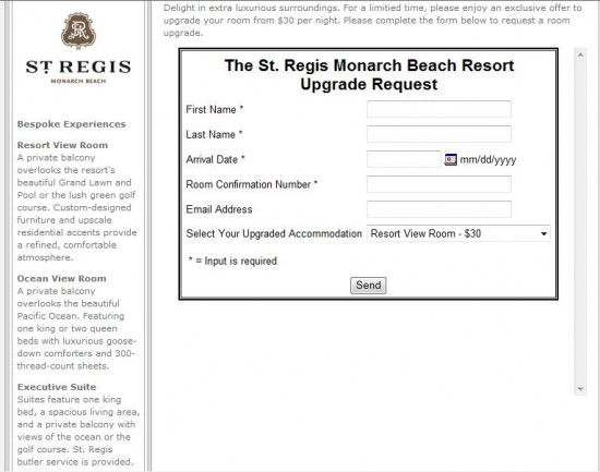 a screenshot of a hotel registration form