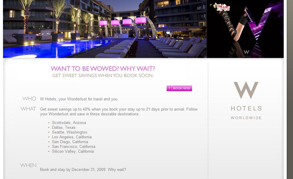 W Hotels 40% Discount with DAILY21 code