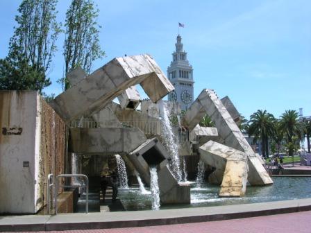San Francisco, Justin Herman Plaza at the Embarcadero and Ferry Building in background