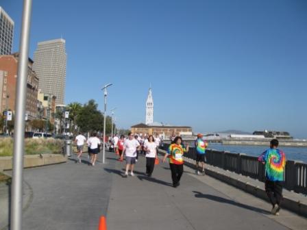 San Francisco 2009 Walk for Hope participants on Embarcadero waterfront path