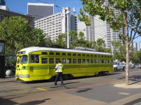 F-line service on historic streetcars between Castro District and Fisherman's Wharf