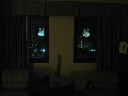 a room with two windows