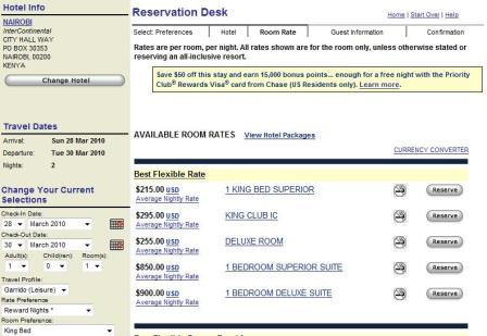a screenshot of a reservation desk