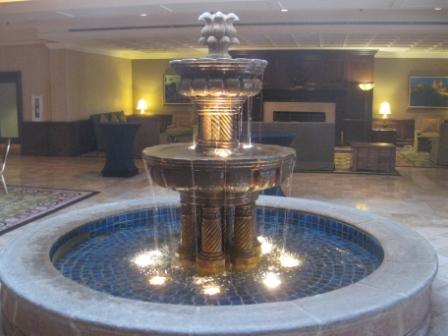 a fountain in a room
