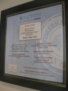 a menu in a frame