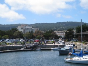 a group of boats in a harbor