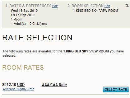 a screenshot of a hotel selection