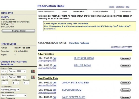 a screenshot of a reservation desk