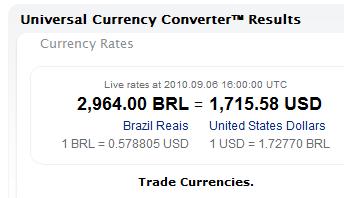 a screenshot of a currency converter