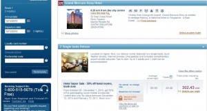 a screenshot of a hotel website