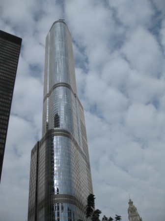 a tall building with a glass tower