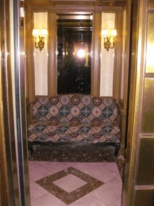 a couch in a hallway