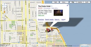 a map with a location on it