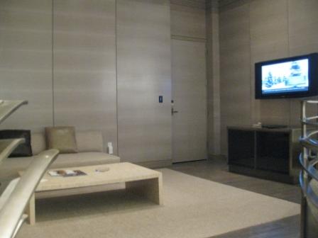 a living room with a television