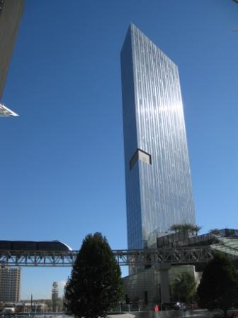a tall building with a bridge