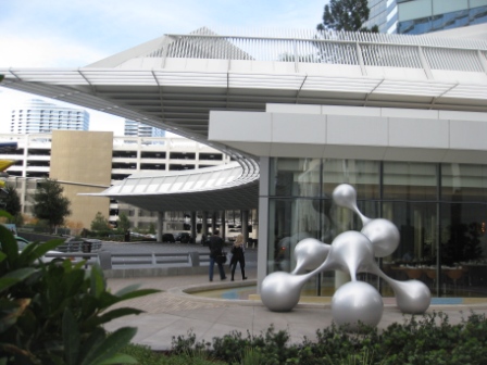 a building with a large sculpture