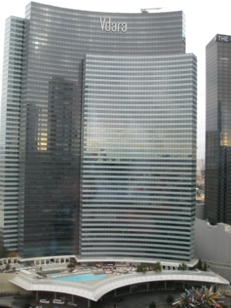 a high angle view of a skyscraper