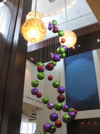 a colorful balls from the ceiling