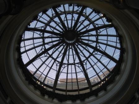 a glass dome with a circular ceiling