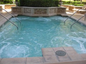 a swimming pool with steps