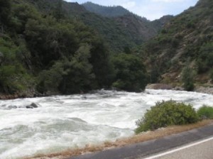 a river flowing through a mountain