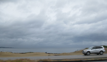 a car driving on the road