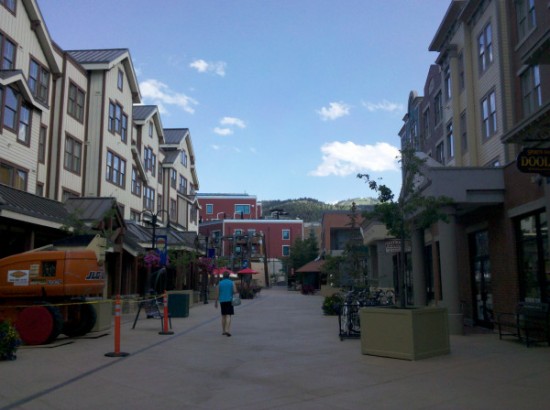 a person walking down a street