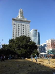 a group of people in a park