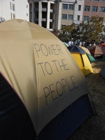 a group of tents outside