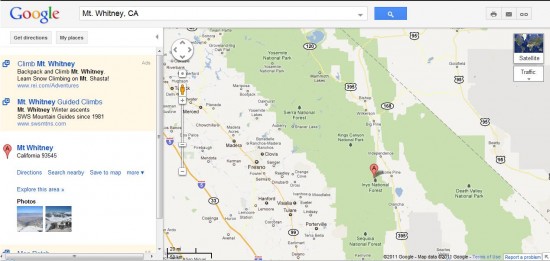Google Maps Mt Whitney Loyalty Traveler