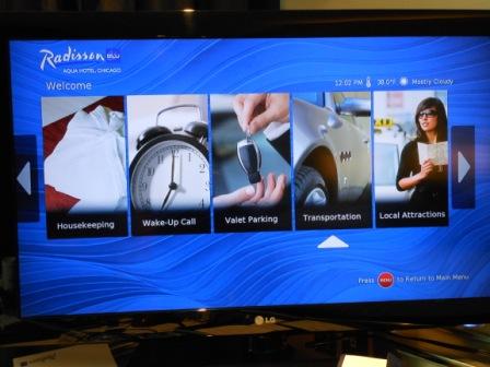 a television screen showing a variety of images