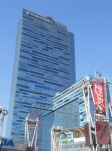 a tall building with a glass tower